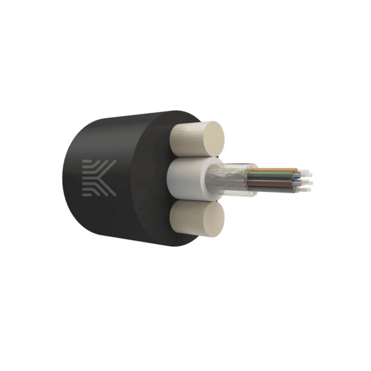 Круглый дроп-кабель 8 волокон G.657.A1, с ЦТ, усиленный стеклопрутками, 3 кН